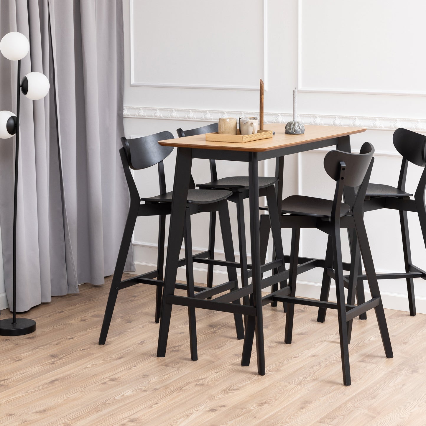 Cote | Furniture Roxby Bar Table - Black & Oak Roxby, Bar Tables 90A0000099113