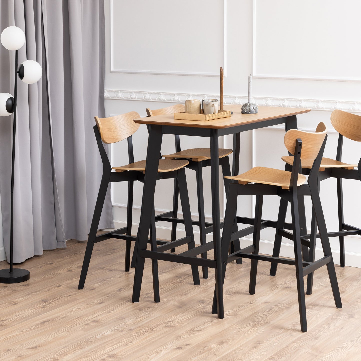 Cote | Furniture Roxby Bar Table - Black & Oak Roxby, Bar Tables 90A0000099113