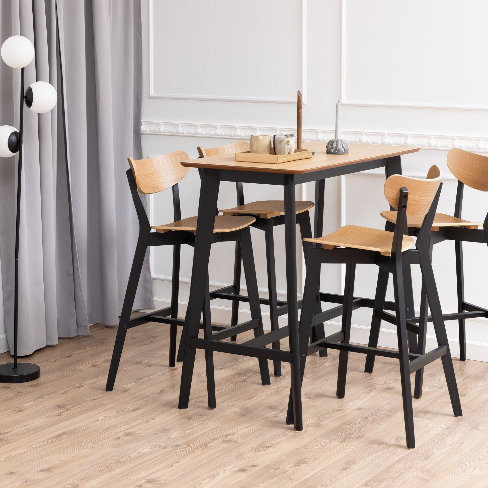 Cote | Furniture Roxby Bar Table - Black & Oak Roxby, Bar Tables 90A0000099113