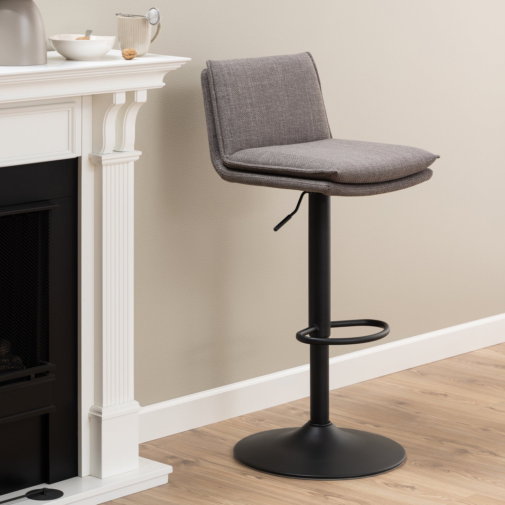 Cote | Furniture Flynn Bar Stool - Light Grey-Brown (1x Stool) Flynn, Bar Stools 90A0000099698