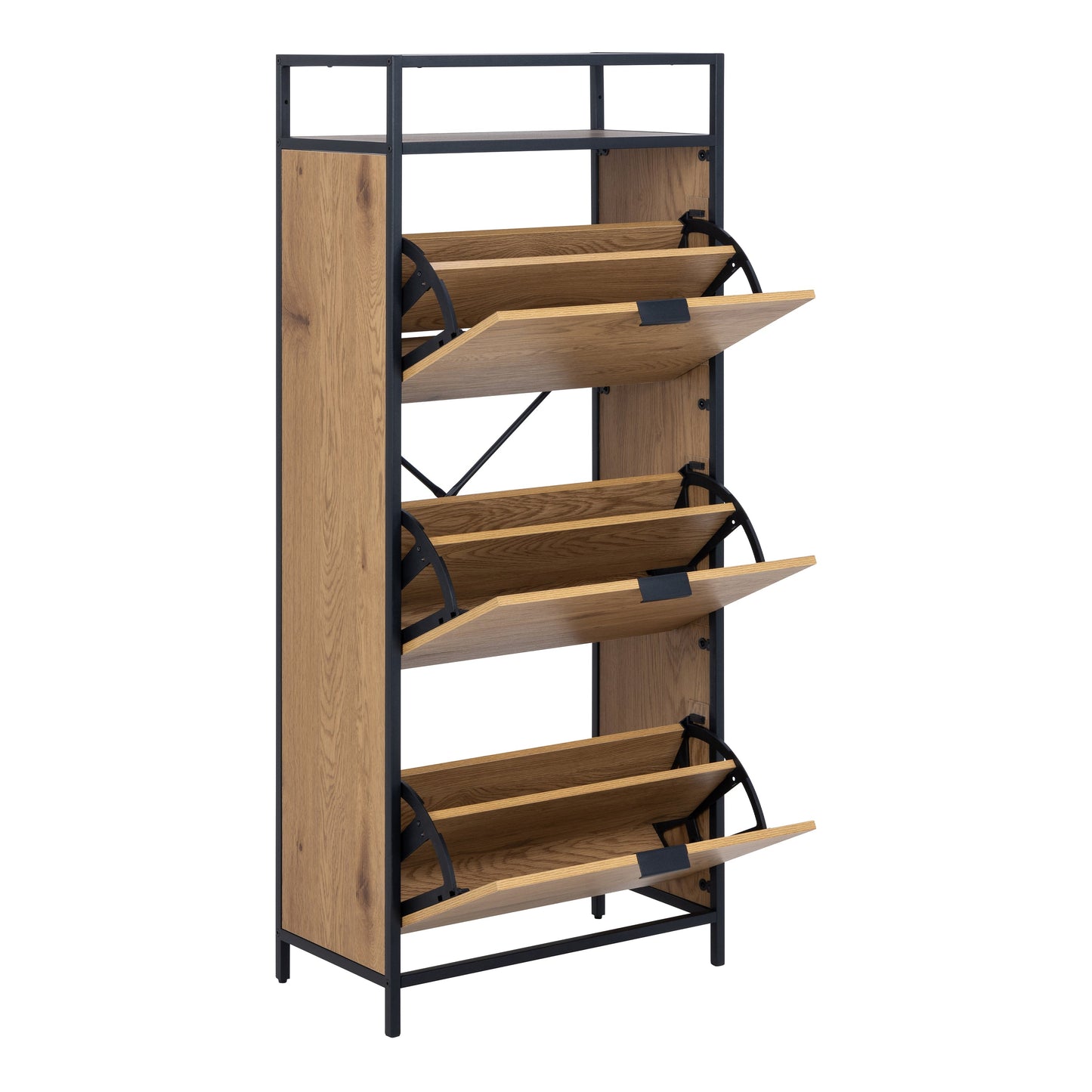 Cote | Furniture Seaford Shoe Storage - Black & Oak Seaford, Shoe Storage 90A0000100315