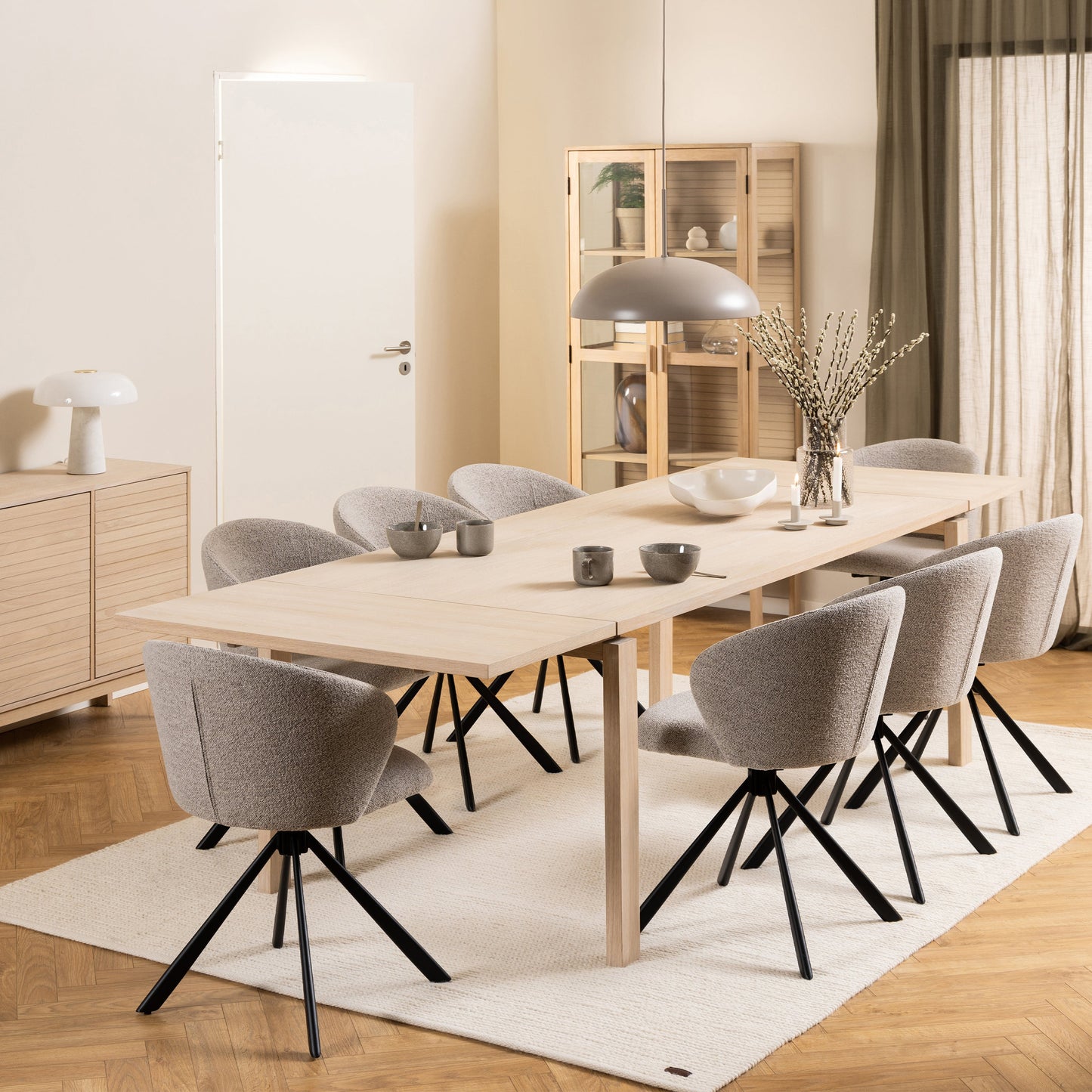 Cote | Furniture Linley 4-6 Seater Dining Table - White Oak Linley, Dining Tables 90A0000100441