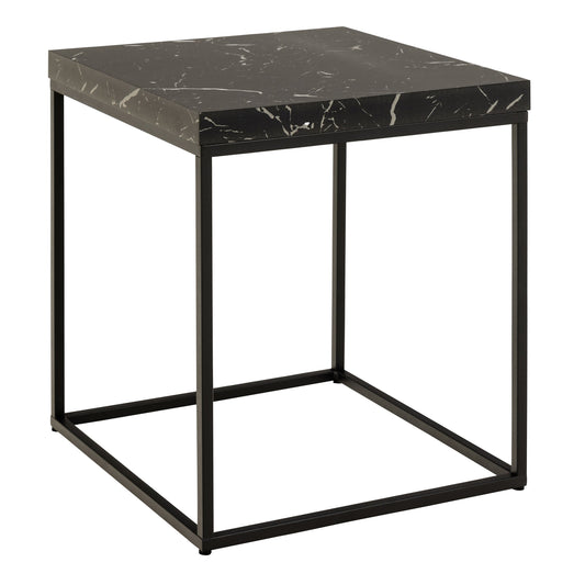 Cote | Furniture Barossa Coffee Table, Black Marble Effect Top & Black Steel Base - 40cm Barossa, Coffee Tables 90A0000102403