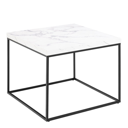 Cote | Furniture Barossa Coffee Table, White Marble Effect Top & Black Steel Base - 60cm Barossa, Coffee Tables 90A0000102434