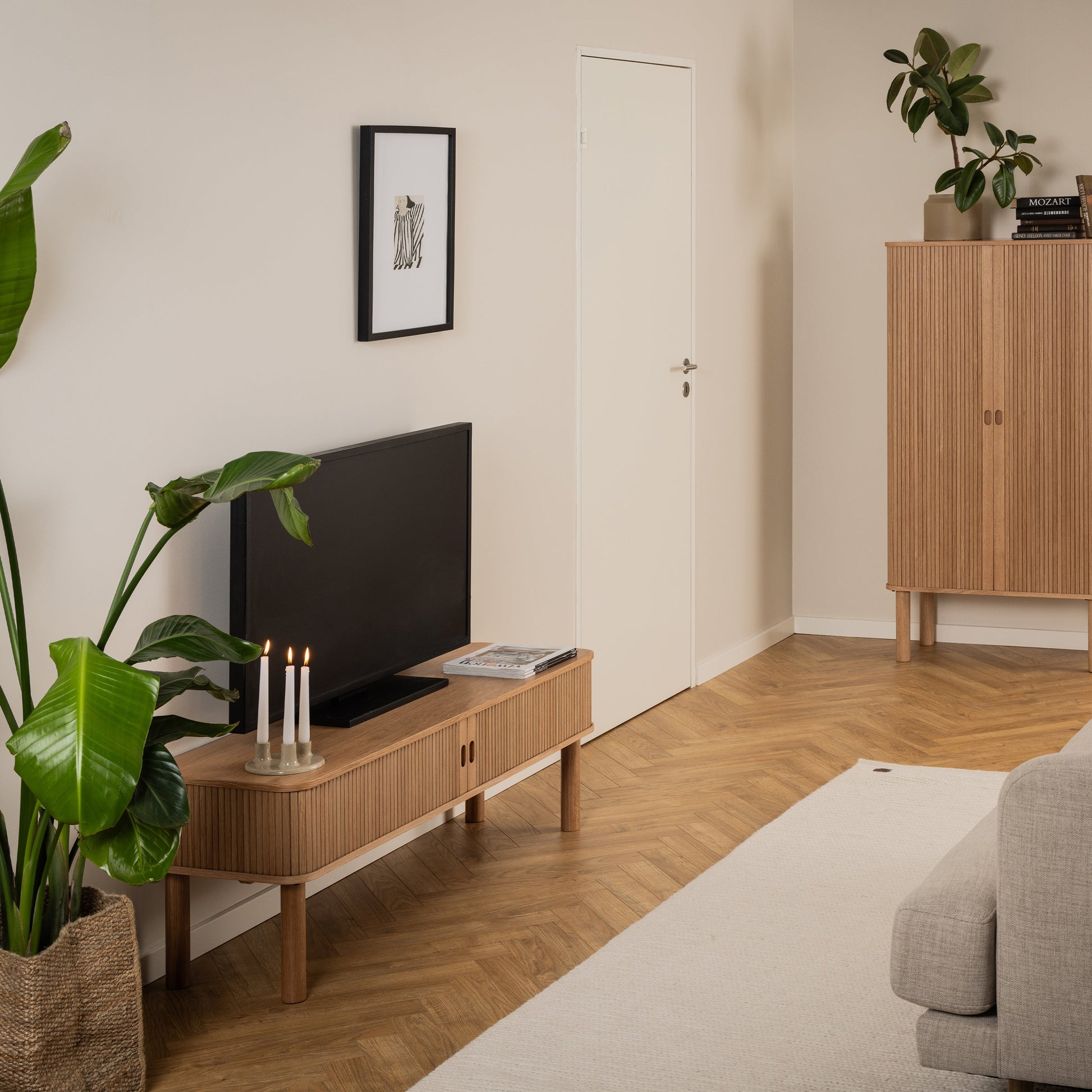 Cote | Furniture Langley TV Unit, Sliding Doors - Oak Langley, TV Stands 90A0000102750