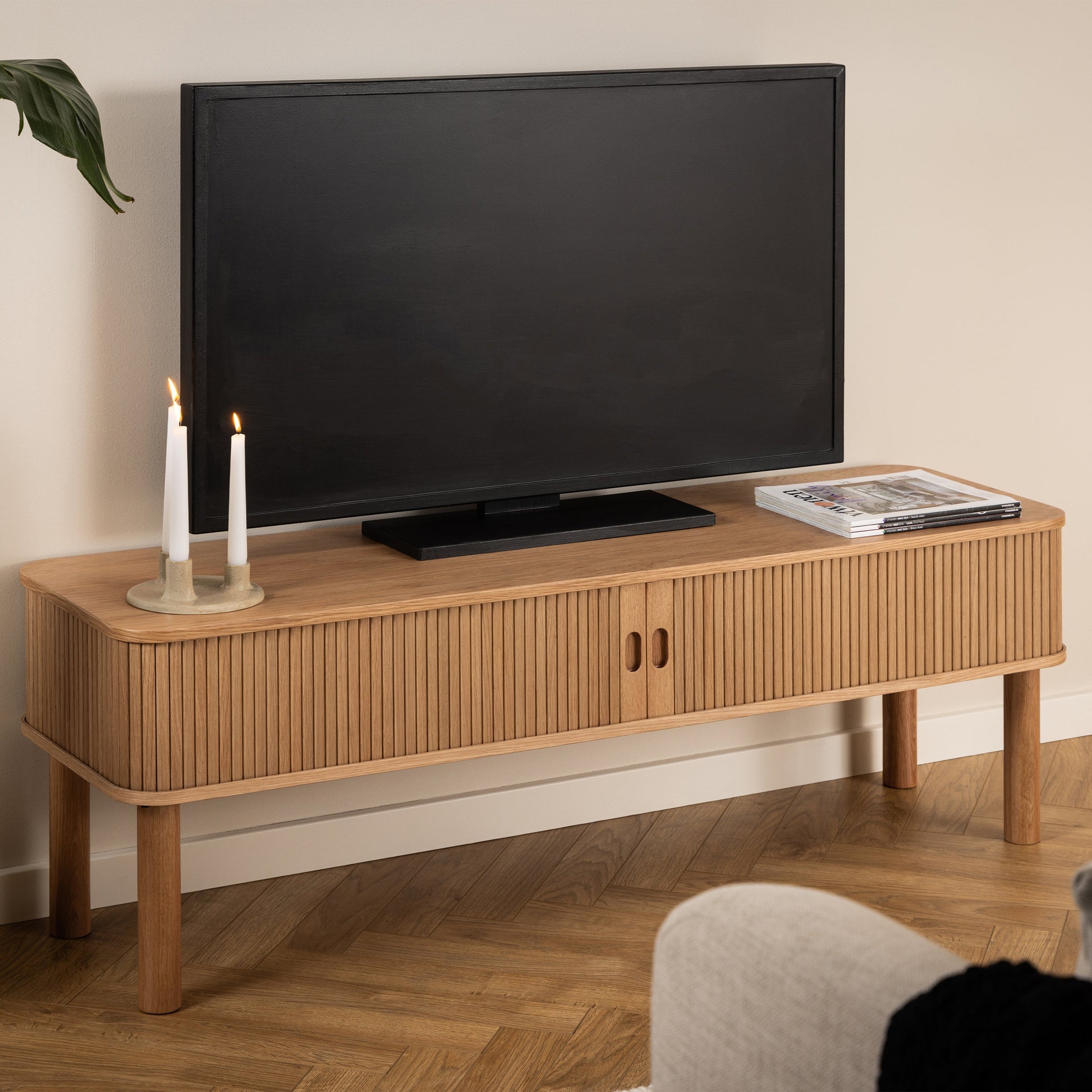 Cote | Furniture Langley TV Unit, Sliding Doors - Oak Langley, TV Stands 90A0000102750