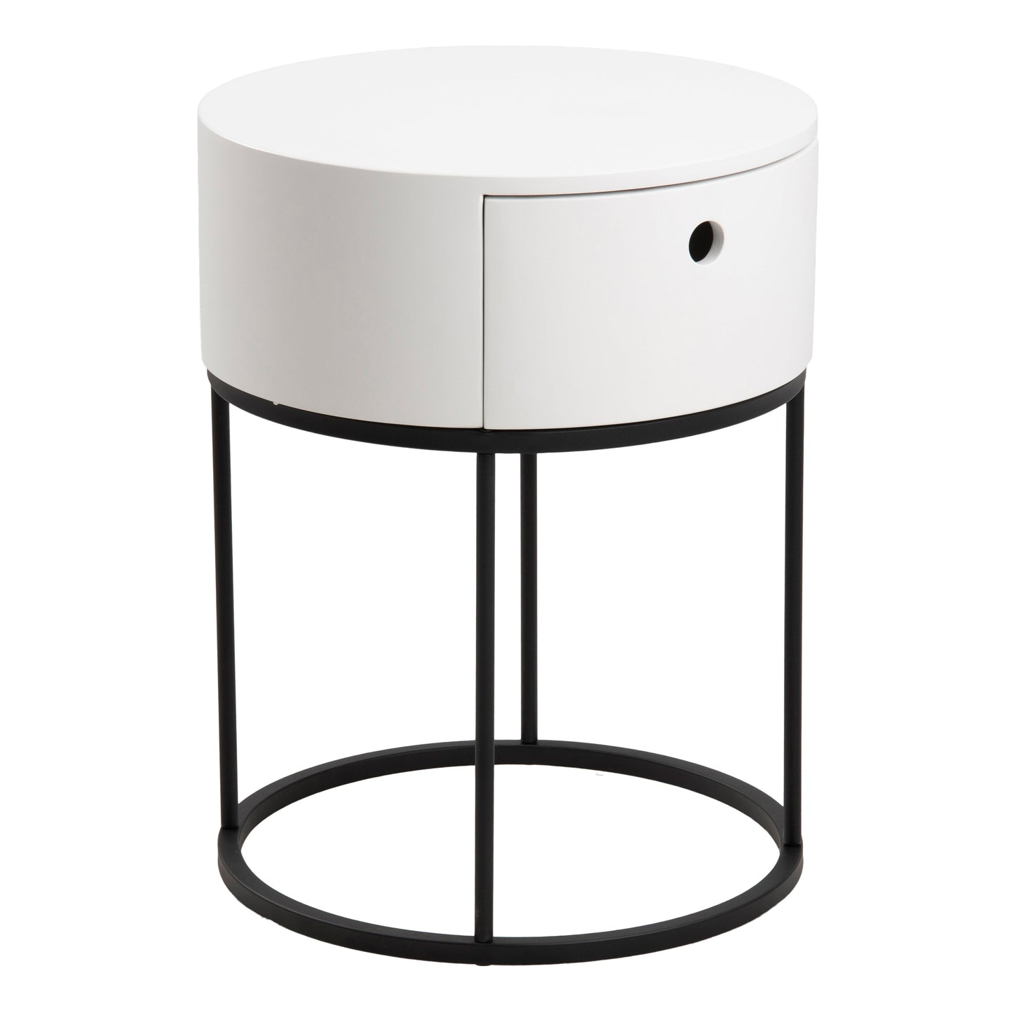 Cote | Furniture Polo Bedside Table, Round - White & Black Polo, Bedside Tables 90A0000102923