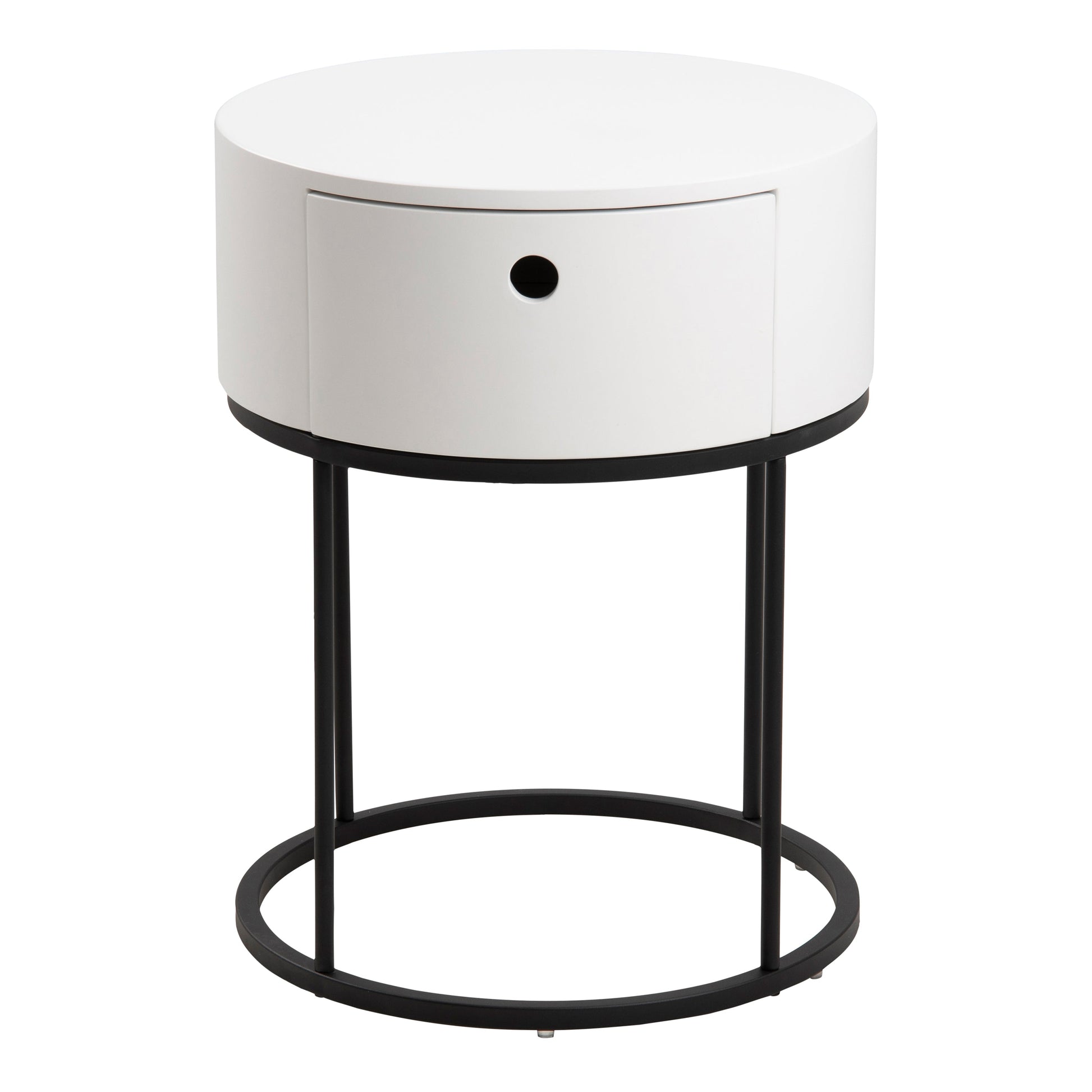 Cote | Furniture Polo Bedside Table, Round - White & Black Polo, Bedside Tables 90A0000102923