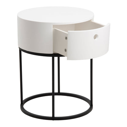 Cote | Furniture Polo Bedside Table, Round - White & Black Polo, Bedside Tables 90A0000102923