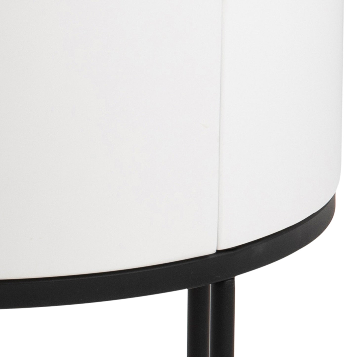 Cote | Furniture Polo Bedside Table, Round - White & Black Polo, Bedside Tables 90A0000102923