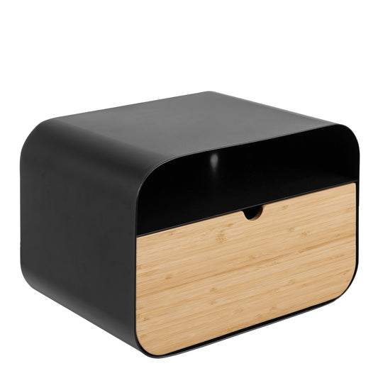 Cote | Furniture Joliet Bedside Table, Wall Mounted - Black & Bamboo Joliet, Bedside Tables 90A0000102972