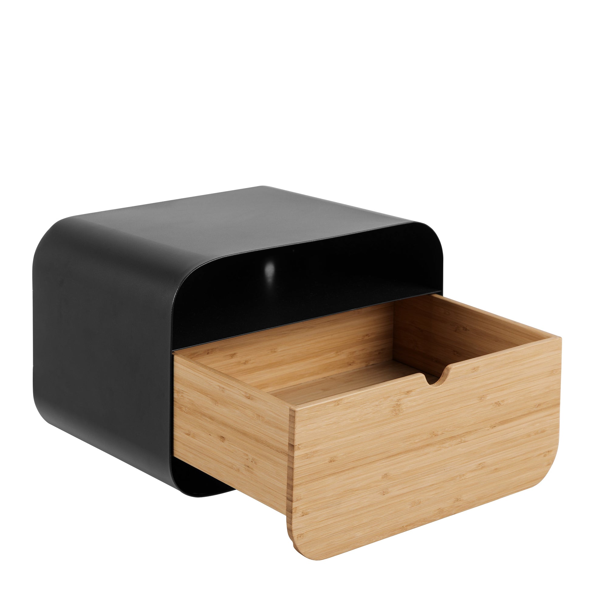 Cote | Furniture Joliet Bedside Table, Wall Mounted - Black & Bamboo Joliet, Bedside Tables 90A0000102972