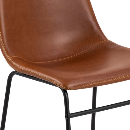 Cote | Furniture Oregon Dining Chairs - Brown with Cream Stitching (Set of 2) I_Oregon, Dining Chairs 90A0000103460