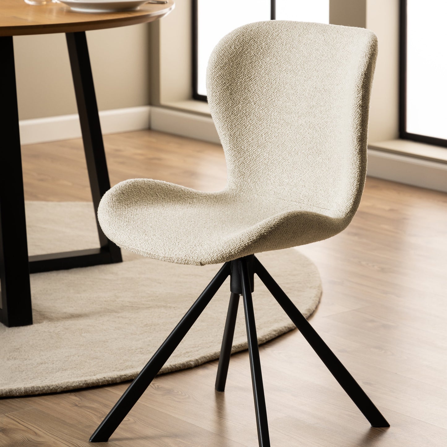 Cote | Furniture Batilda Swivel Dining Chairs - Cream (Set of 2) Batilda, Dining Chairs 90A0000103478