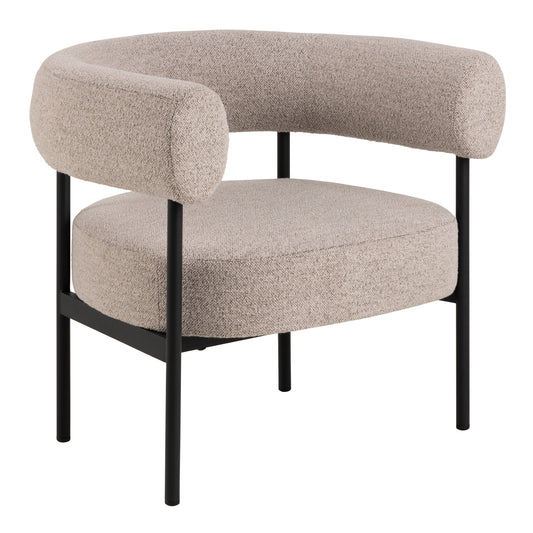 Cote | Furniture Oakfield Lounge Chair, Beige Fabic - Black Legs Oakfield, Accent Chairs & Armchairs 90A0000103506