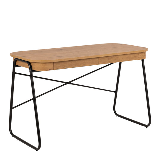 Cote | Furniture Blueton Office Desk, 2 Drawer - Black & Oak Blueton, Dressing Tables & Desks 90A0000103752