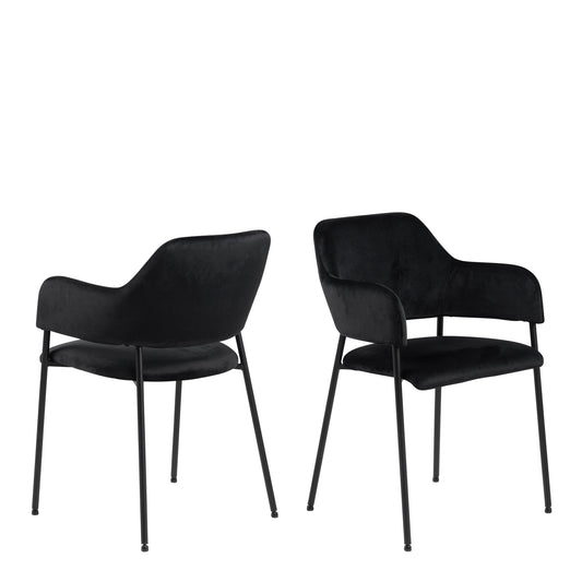 Cote | Furniture Lima Dining Chairs with Armrest - Black (Set of 2) Lima, Dining Chairs 90A0000104711