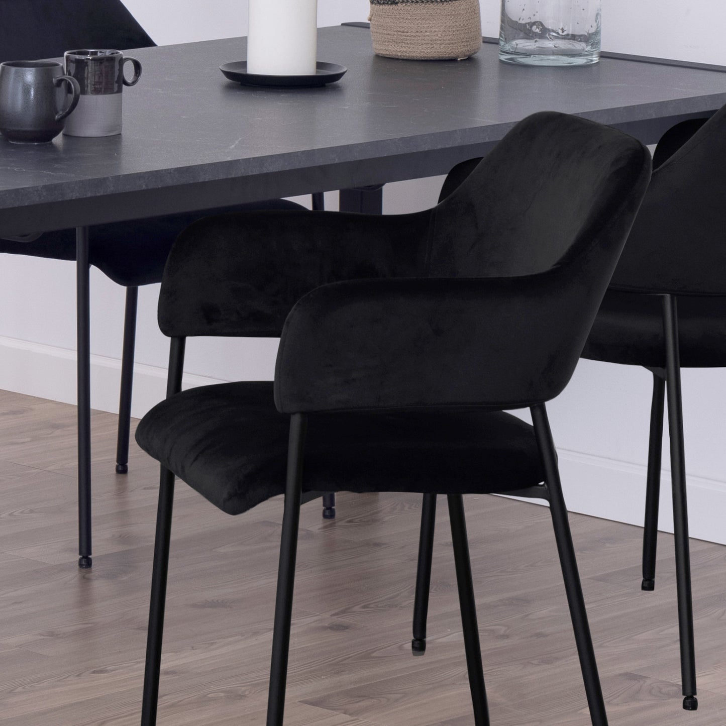 Cote | Furniture Lima Dining Chairs with Armrest - Black (Set of 2) Lima, Dining Chairs 90A0000104711