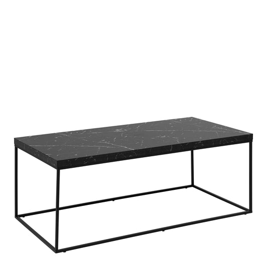 Cote | Furniture Barossa Coffee Table, Black Marble Effect Top & Black Steel Base - 110x55x45cm Barossa, Coffee Tables 90A0000105358