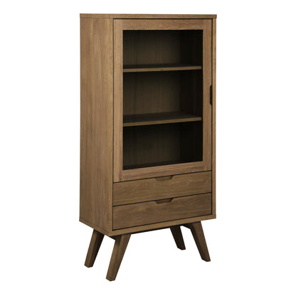 Cote | Furniture A-Line Display Cabinet 2 Drawer + 2 Shelves - Smoked Oak  A-Line, Display Cabinets 90A0000107585