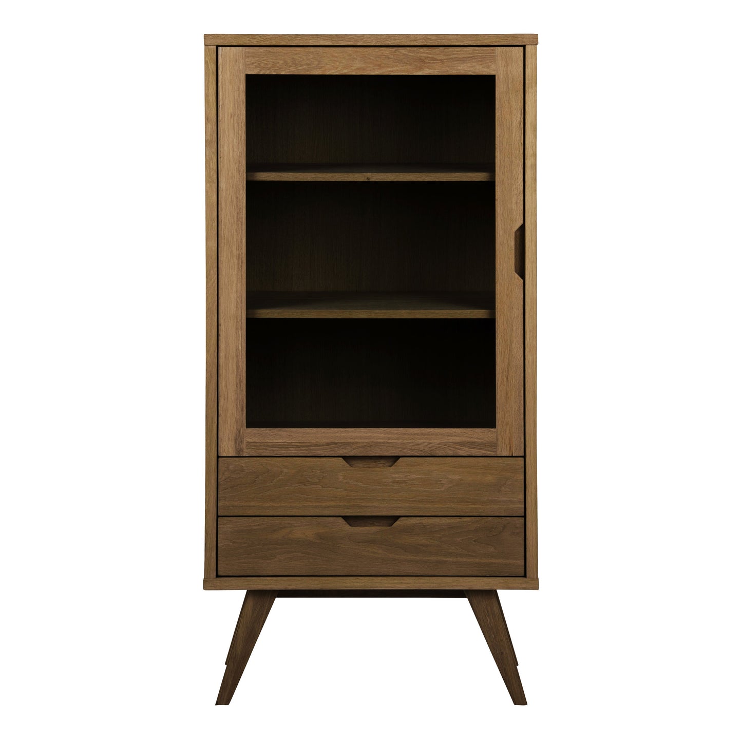 Cote | Furniture A-Line Display Cabinet 2 Drawer + 2 Shelves - Smoked Oak  A-Line, Display Cabinets 90A0000107585