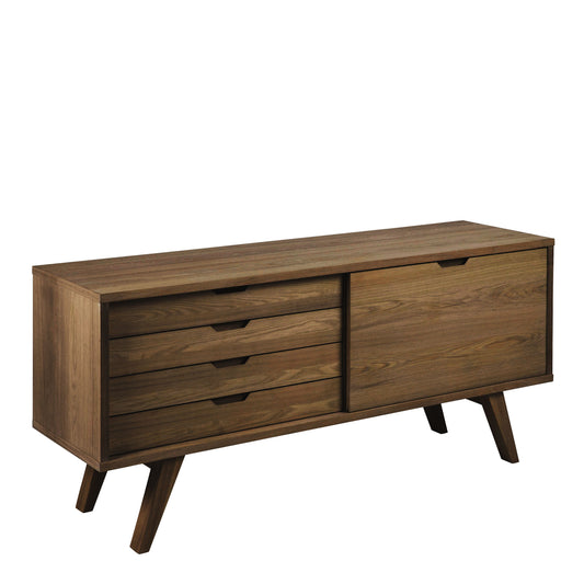 Cote | Furniture A-Line Sideboard 4 Drawer + Sliding Door - Smoked Oak A-Line, Sideboards 90A0000107586