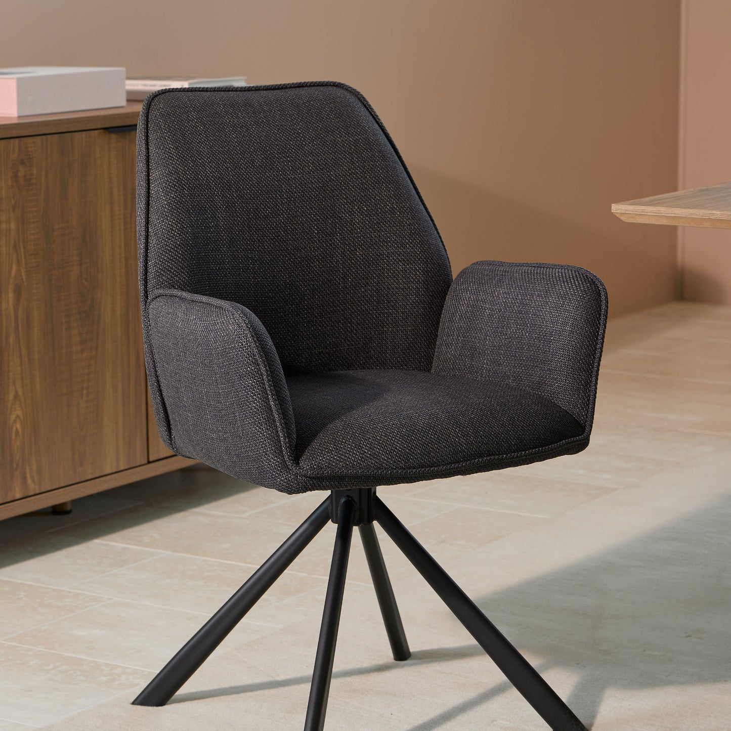 Cote | Furniture Glenda Dining Chair with Armrest - Grey Glenda, Dining Chairs 90A0000107725