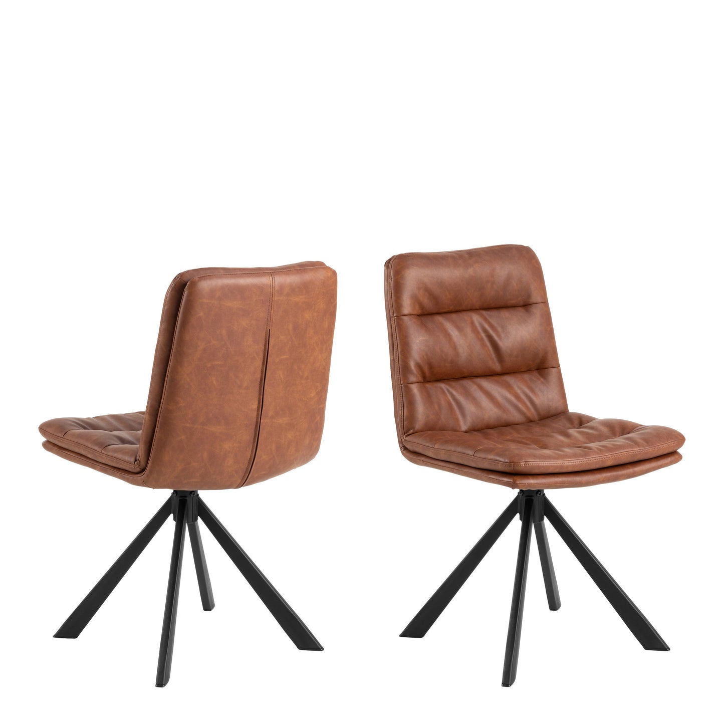 Dean Brandy PU Swivel Dining Chair (Set of 2)