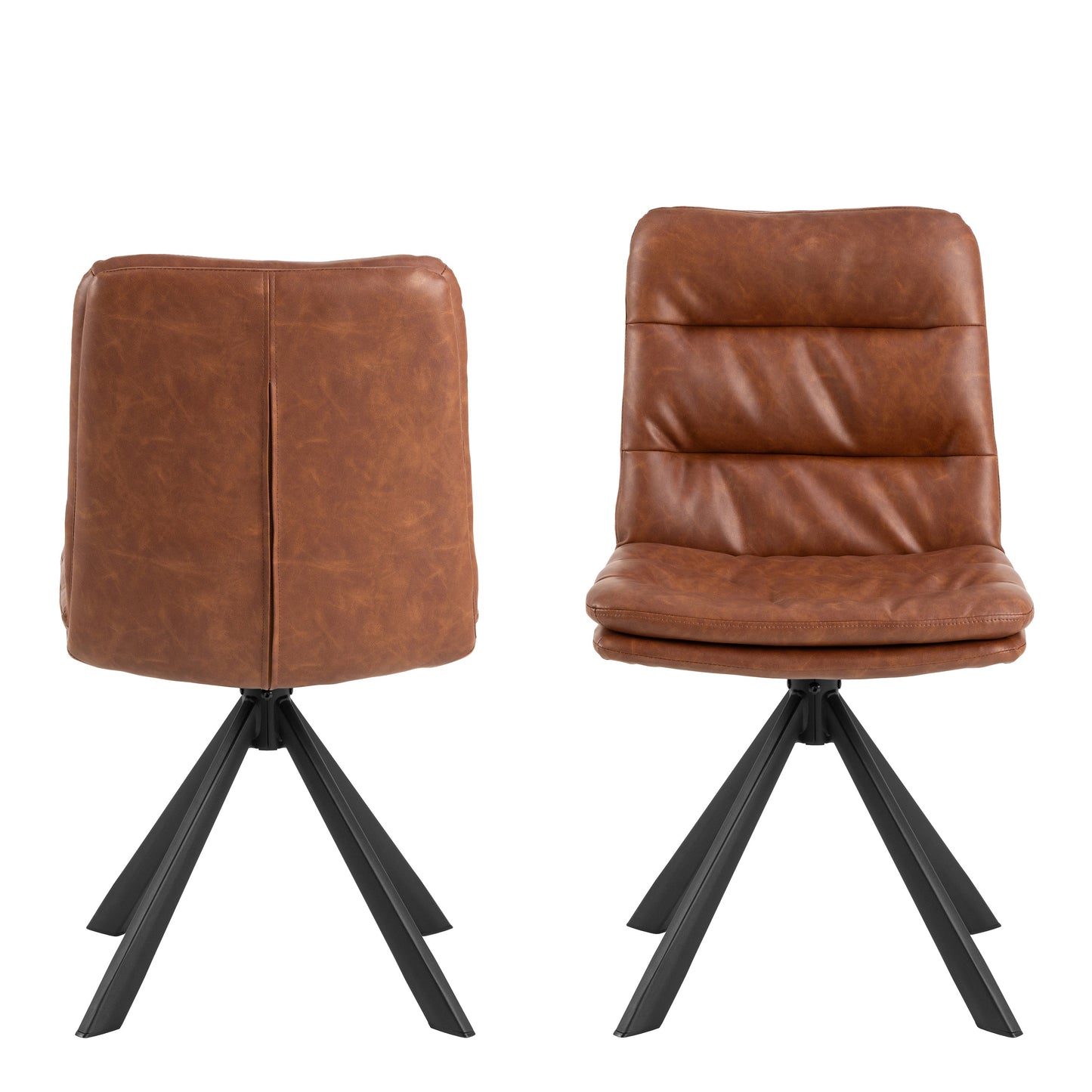 Dean Brandy PU Swivel Dining Chair (Set of 2)