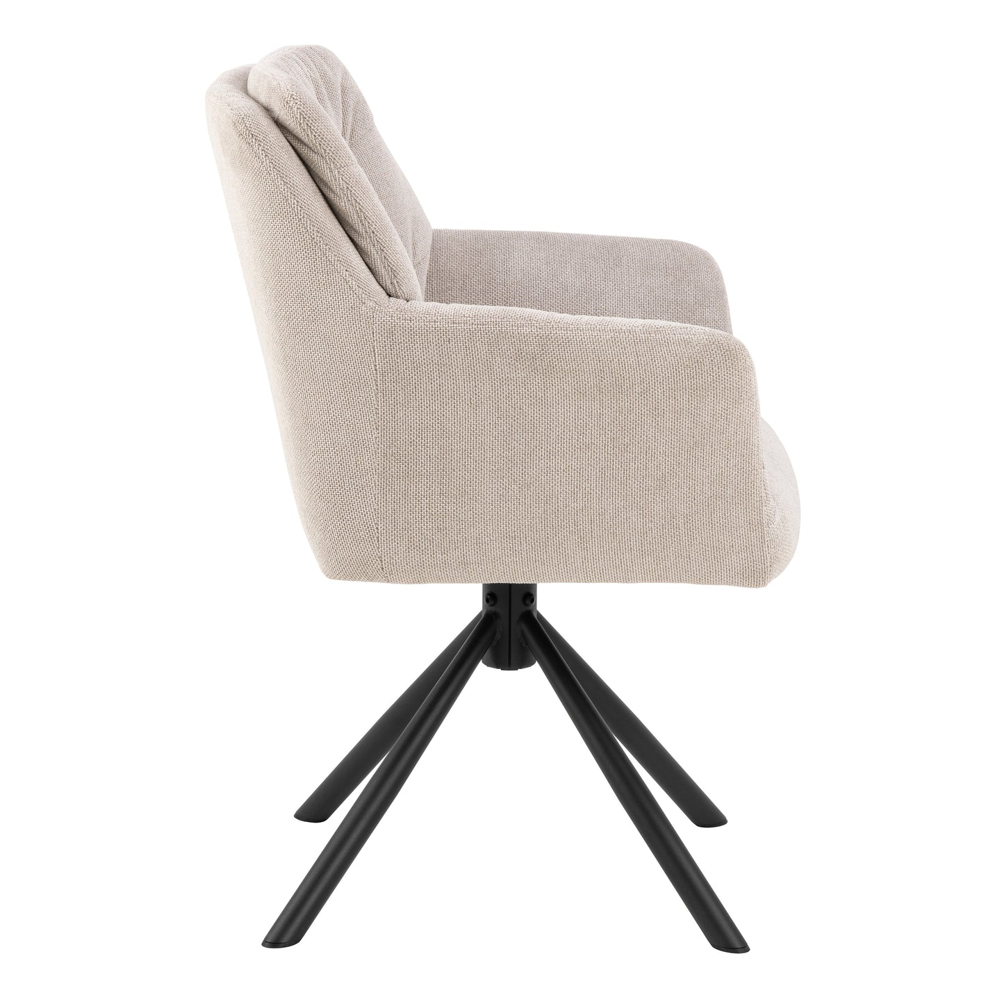 Alonso Swivel Dining Chair with Armrest (Set of 2) - Cream