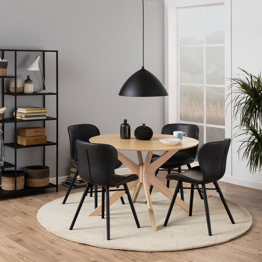 Cote | Furniture Duncan 4 Seater Dining Table, Round - White Oak I_Duncan, Dining Tables 90A10234-1