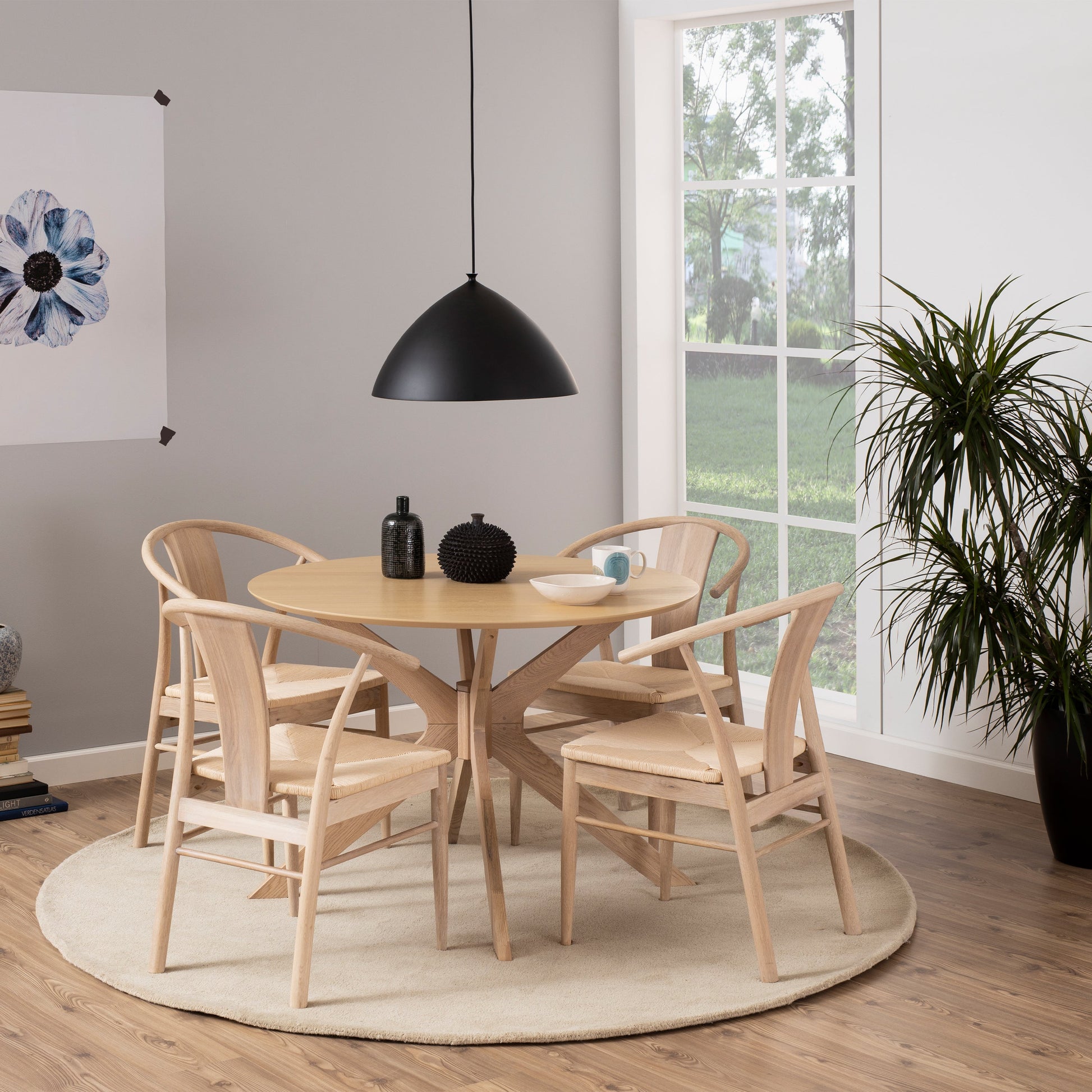 Cote | Furniture Duncan 4 Seater Dining Table, Round - White Oak I_Duncan, Dining Tables 90A10234-1