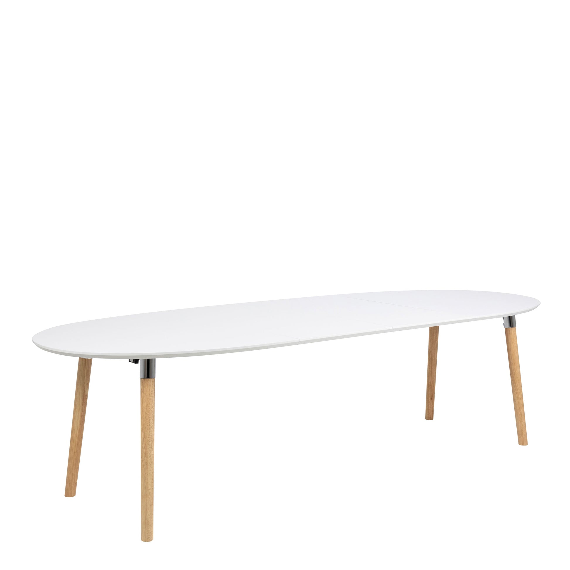 Cote | Furniture Belina 6-8 Seater Extendable Oval Dining Table - White & Oak Belina, Dining Tables 90AH000013704