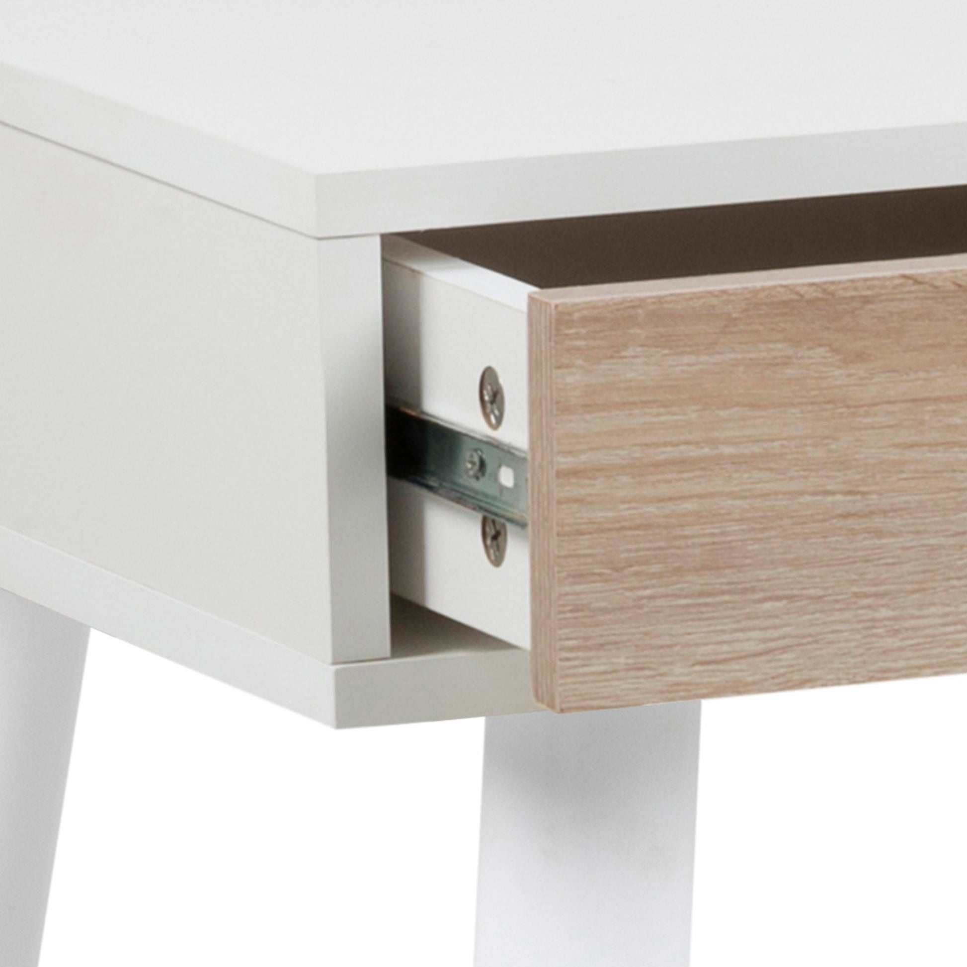 Cote | Furniture Neptun Desk, 3 (Oak) Drawers - White Legs Neptun, Dressing Tables & Desks 90AH000015374