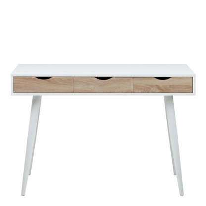 Cote | Furniture Neptun Desk, 3 (Oak) Drawers - White Legs Neptun, Dressing Tables & Desks 90AH000015374