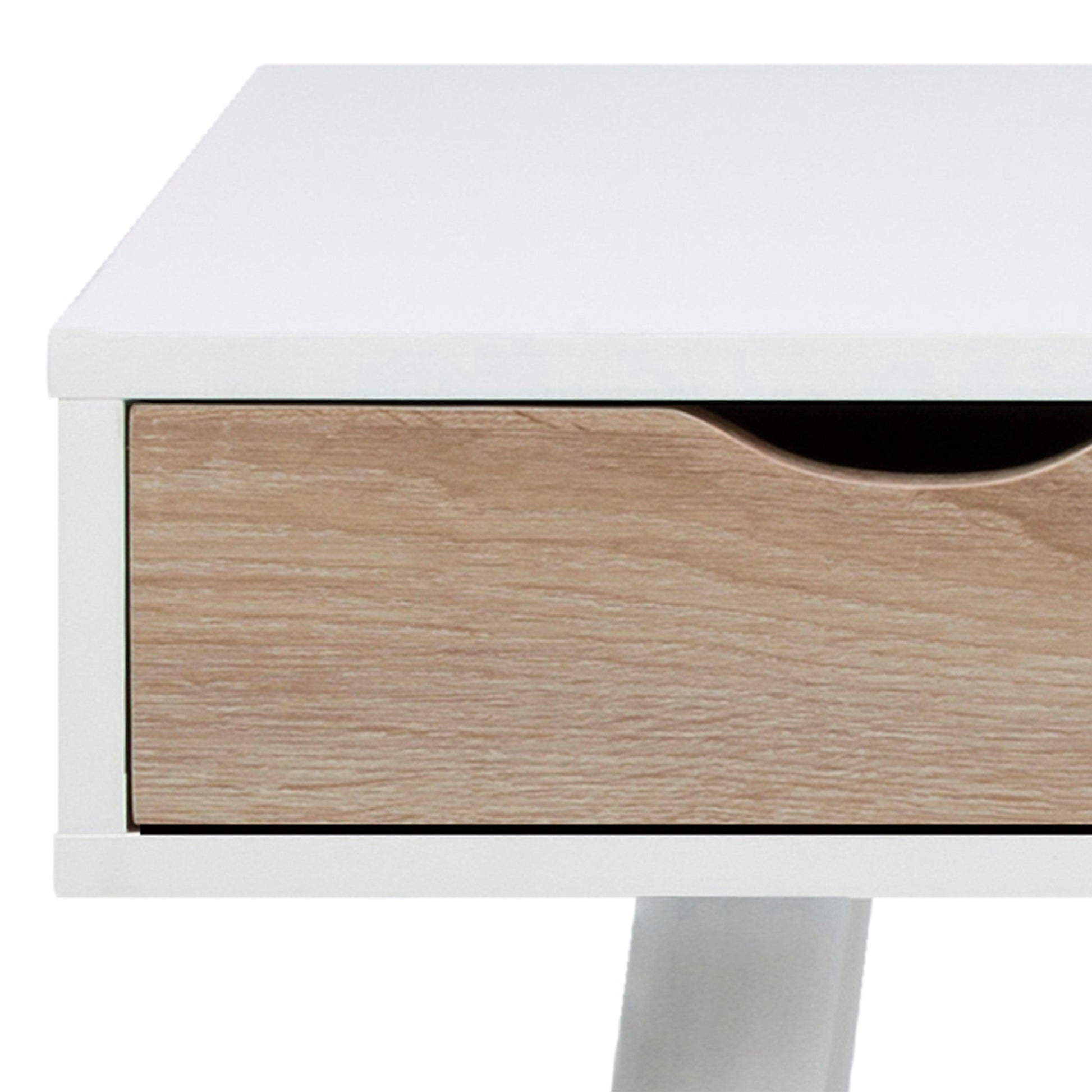 Cote | Furniture Neptun Desk, 3 (Oak) Drawers - White Legs Neptun, Dressing Tables & Desks 90AH000015374