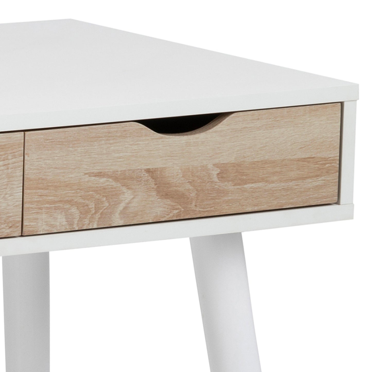 Cote | Furniture Neptun Desk, 3 (Oak) Drawers - White Legs Neptun, Dressing Tables & Desks 90AH000015374