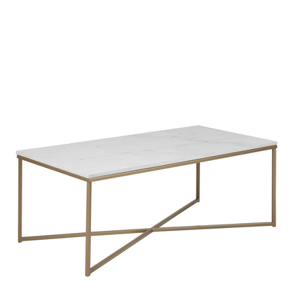 Cote | Furniture Alisma Coffee Table with White Marble Effect Top - Gold Alisma, Coffee Tables 90AH000017128