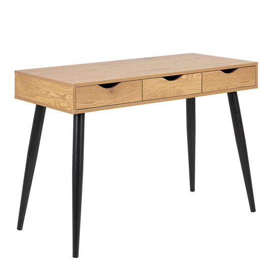 Cote Furniture |  Neptun Desk, 3 (Oak) Drawers - Black Legs Neptun, Dressing Tables & Desks 90AH000017689