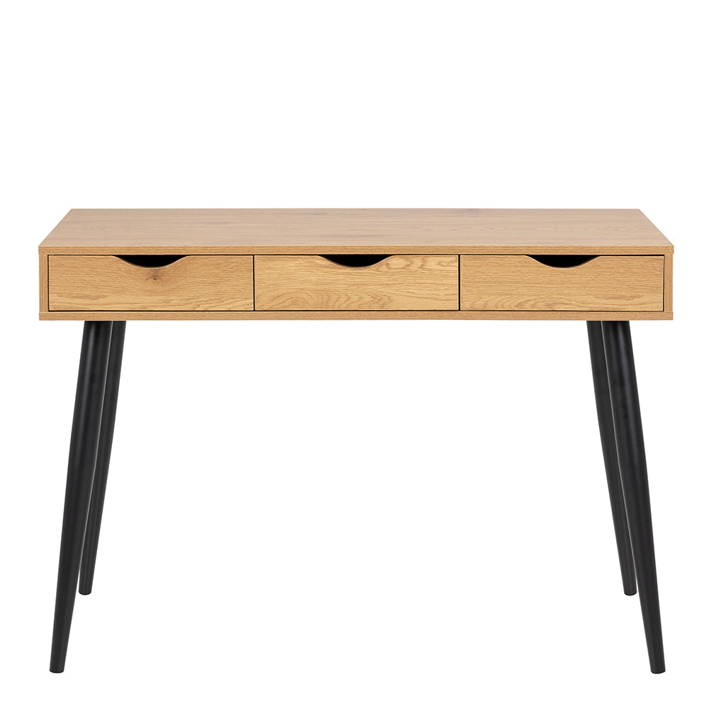 Cote | Furniture Neptun Desk, 3 (Oak) Drawers - Black Legs Neptun, Dressing Tables & Desks 90AH000017689