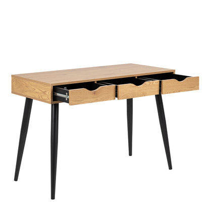 Cote | Furniture Neptun Desk, 3 (Oak) Drawers - Black Legs Neptun, Dressing Tables & Desks 90AH000017689