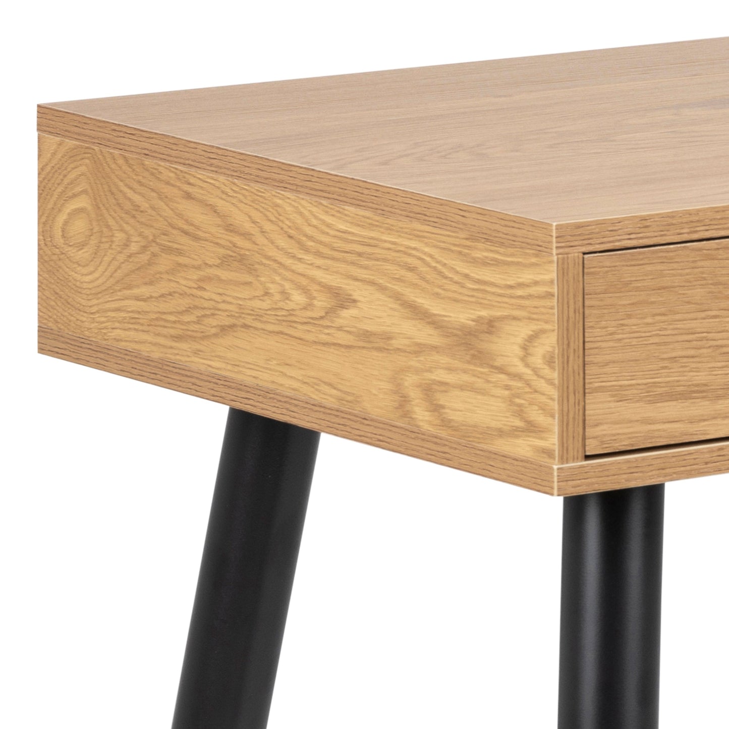 Cote | Furniture Neptun Desk, 3 (Oak) Drawers - Black Legs Neptun, Dressing Tables & Desks 90AH000017689