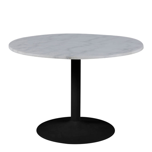 Cote | Furniture Tarifa 2-4 Dining Table, Round with White Polished Marble Top - Black Base Tarifa, Dining Tables 90AH000017699