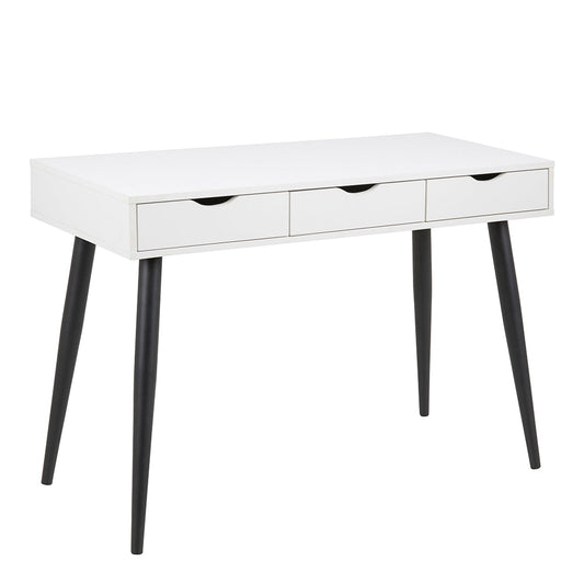 Cote Furniture |  Neptun Desk, 3  (White) Drawers - Black Legs Neptun, Dressing Tables & Desks 90AH000017986