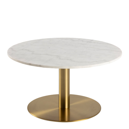 Cote | Furniture Corby Coffee Table, Round with White Polished Marble Top - Brass Base Corby, Coffee Tables 90AH000019560