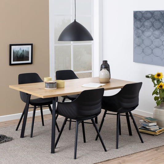 Cote | Furniture Cenny 4 Seater Dining Table - Oak & Black Cenny, Dining Tables 90AH000020130