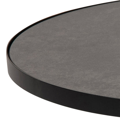 Soli Low Round Ceramic Coffee Table, Large - Black