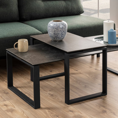 Cote | Furniture Katrine Coffee Table Ceramic Set - Black (Set of 2) Katrine, Coffee Tables 90AH000020493