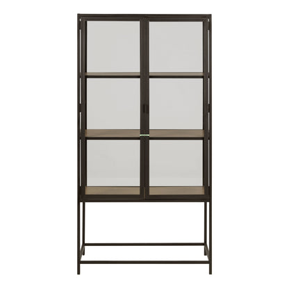 Cote | Furniture Seaford Display Cabinet, 2 Glazed - Black & Oak Seaford, Display Cabinets 90AH000020551