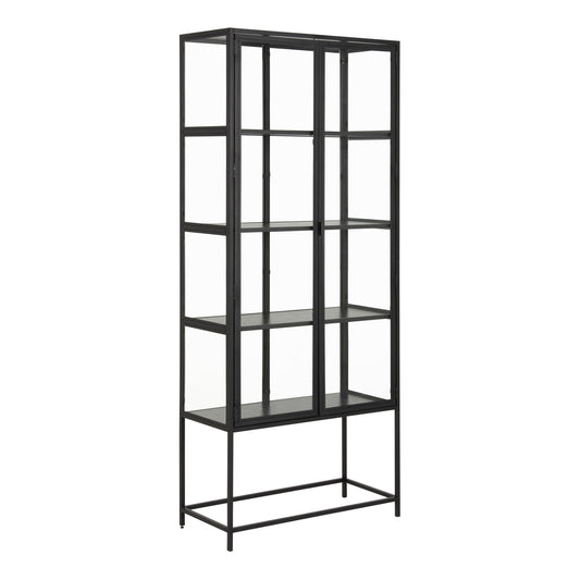 Cote | Furniture Seaford Display Cabinet, Tall Metal Frame & 2 Door - Black Seaford, Display Cabinets 90AH000020746